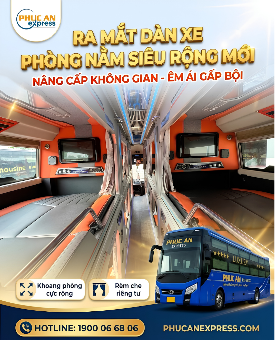 CHÍNH THỨC RA MẮT: DÀN XE PHÒNG NẰM SIÊU RỘNG MỚI