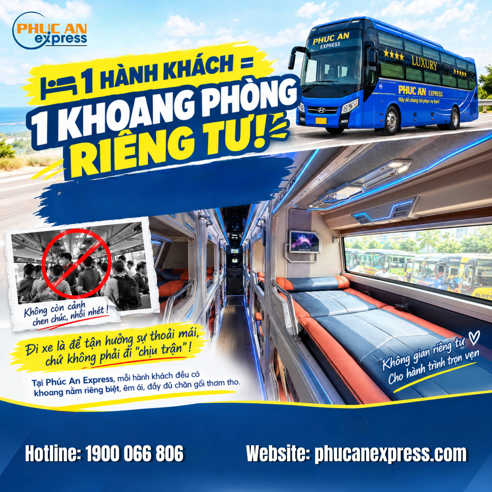 1 HÀNH KHÁCH – 1 KHOANG NẰM RIÊNG!